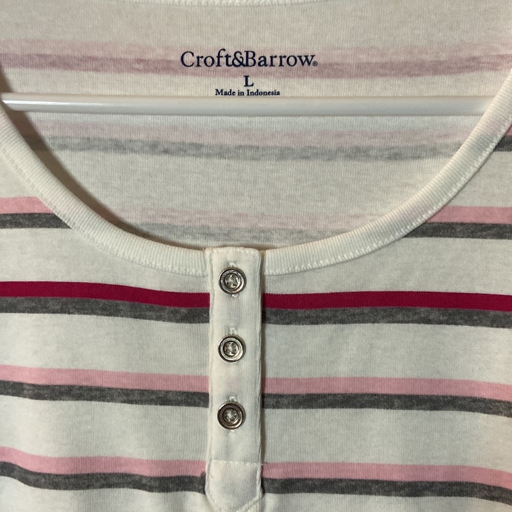 Croft & Borrow short sleeve striped Top NWT - Picture 3 of 5